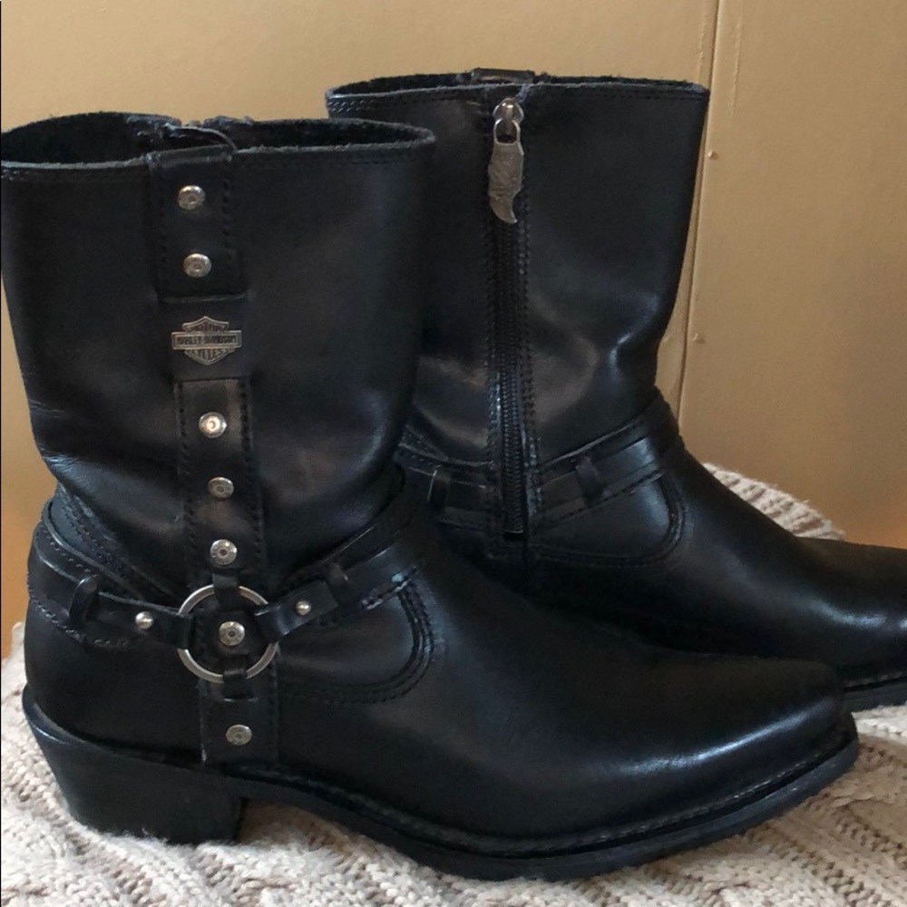 Women’s Harley Davidson Black Leather Boots